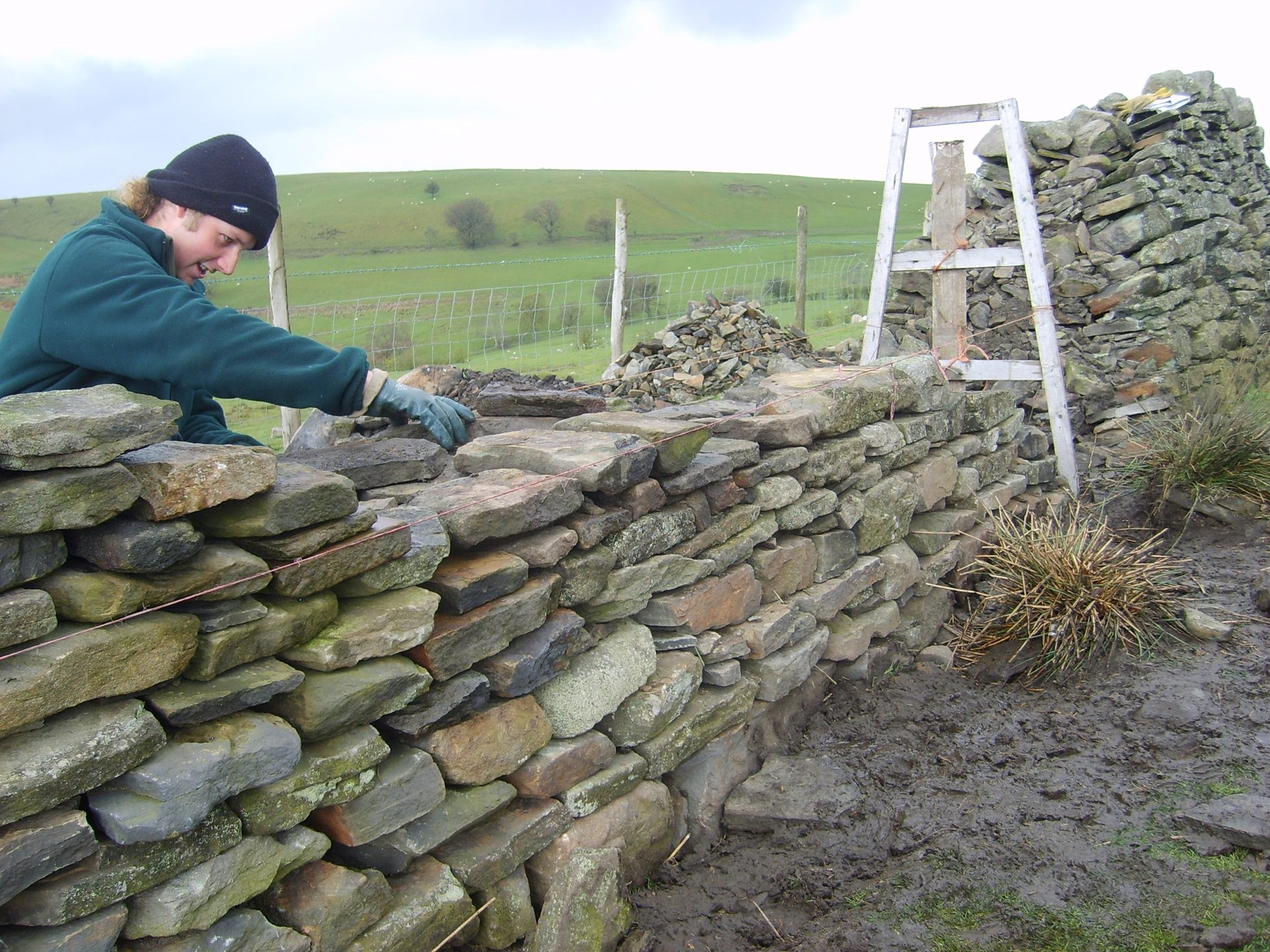 Finished stone masonry wall at a residential property
